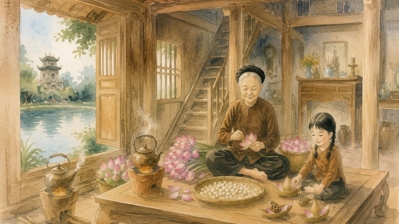 Không gian trà sen